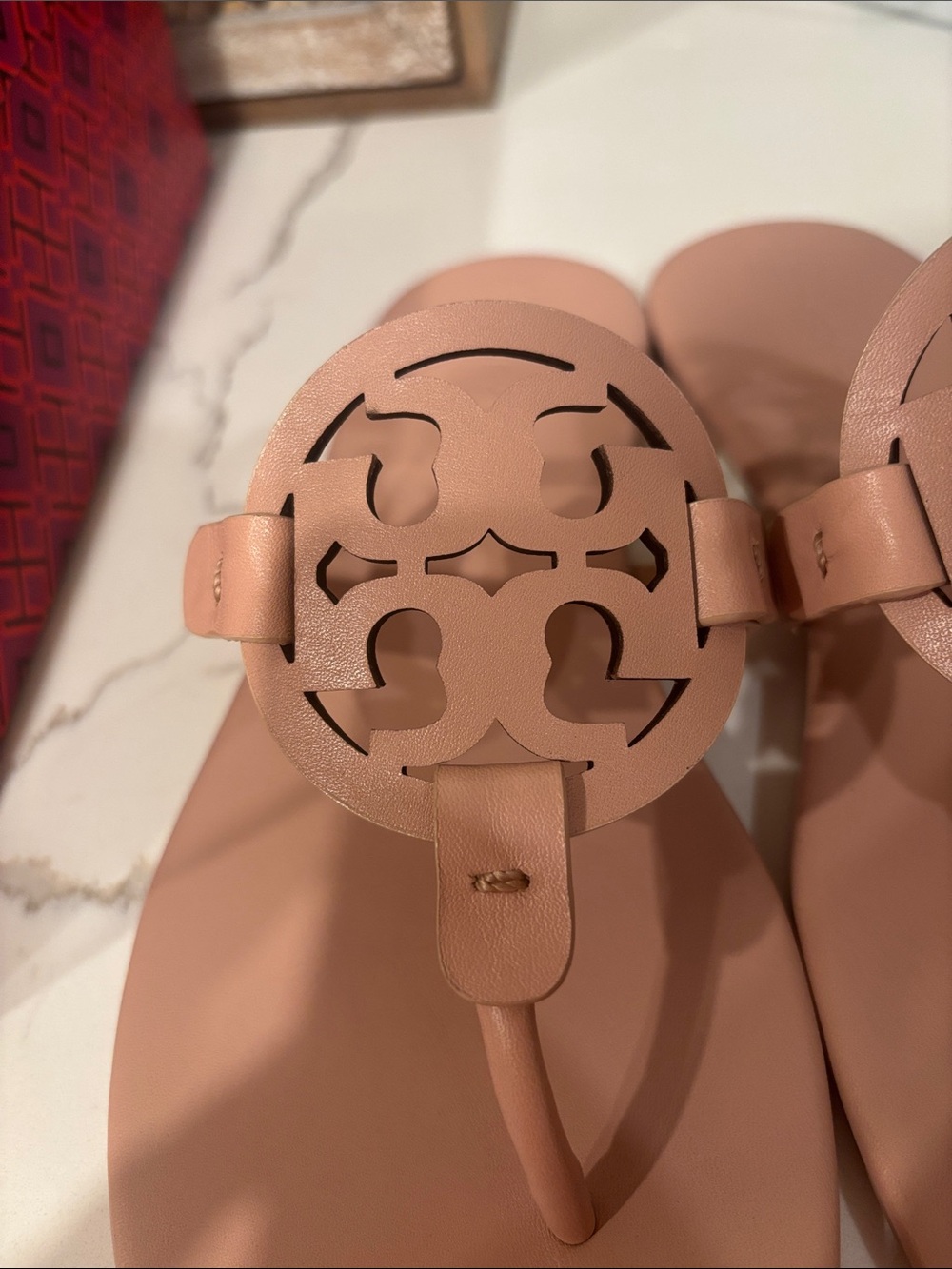 Tory Burch Miller Leather Sandals in Light Sand Size 10 NIB - Picture 5 of 7